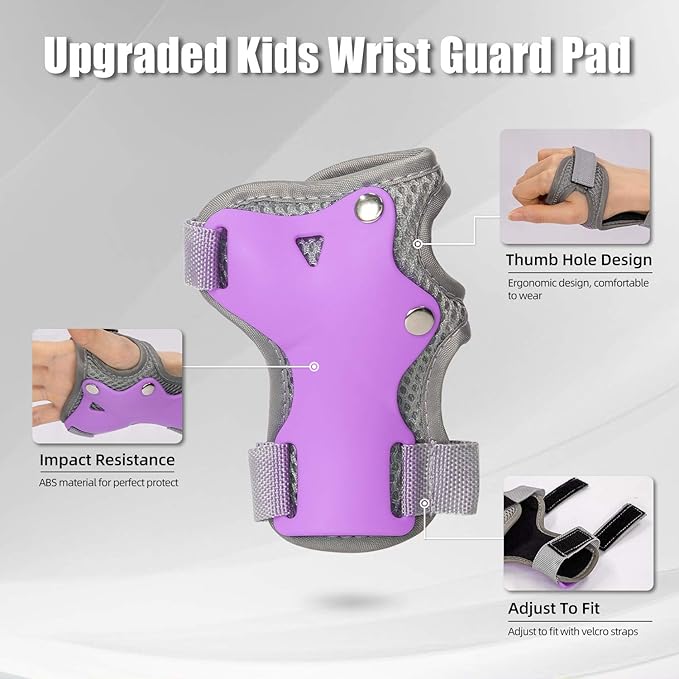 Kids Bike Helmet and Pads Set for Ages 2–14, CPSC Certified Adjustable Helmet with Knee Elbow Wrist Guards, for Skateboard, Scooter, Skating, Rollerblading, Multi-Sport Protective Gear-CubbioJoy