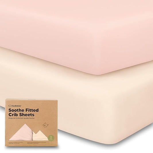 KeaBabies 2-Pack Organic Crib Sheets for Boys, Girls - 52x28 Fitted Crib Mattress Sheet Neutral, Breathable Jersey Cotton Cover for Baby Bed, Toddler Mattress, Soft & Cute Prints (Cameo)-CubbioJoy