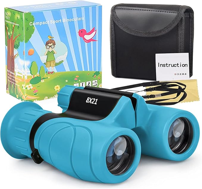Binoculars for Kids,Compact Kids Binoculars 8x21 High-Resolution for Bird Watching, Camping, Exploration, Hiking, Hunting, Sports Events and Safari Park Gifts for 3-12 Year Boys Girls-CubbioJoy