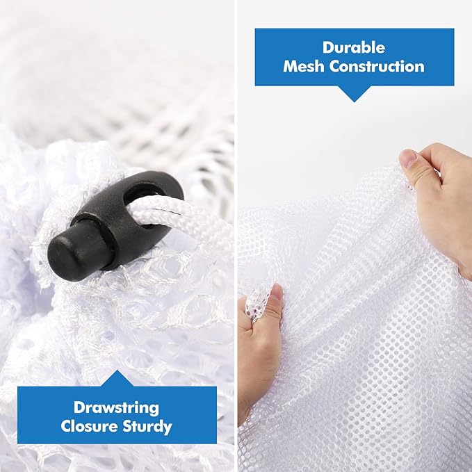 4Pcs Mesh Laundry Bags Washing Machine Mesh Wash Bags for Clothes,Underwear,Lingerie, Bed Linen with Drawstring Closure Sturdy(4 Size)-CubbioJoy
