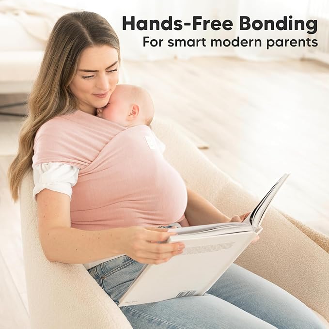 KeaBabies Baby Wrap Carrier - All in 1 Original Baby Carrier Newborn to Toddler Sling, Easy to Wear, Hands Free Bonding, Lightweight, Breathable Infant Wraps (Dusty Pink)-CubbioJoy
