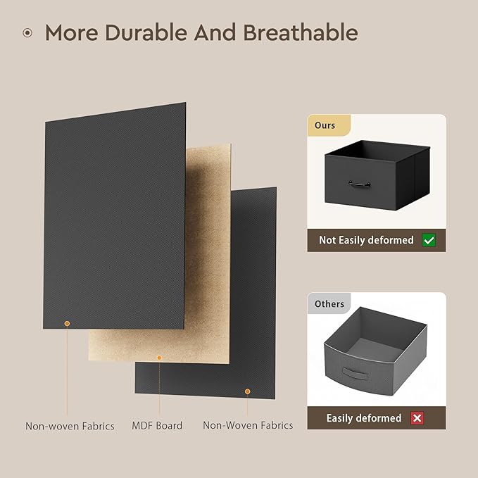 Changing Table Dresser, Baby Dresser with 3 Fabric Drawers and 2 Shelves, Multi-Functional Baby Changing Table with Pad, Classic Nursery Dresser, Diaper Changing Station for Nursery, Black-CubbioJoy