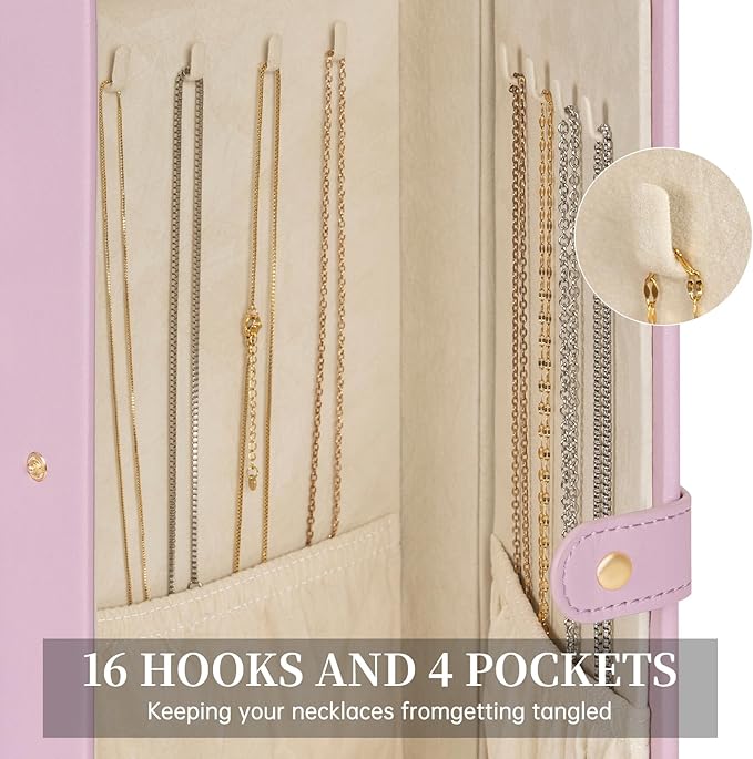 AKOZLIN Huge Jewelry Box Organizer Functional Large Leather Jewelry Storage Case for Women Girls Ring Necklace Earring Bracelet Holder Organizer with Mirror-CubbioJoy