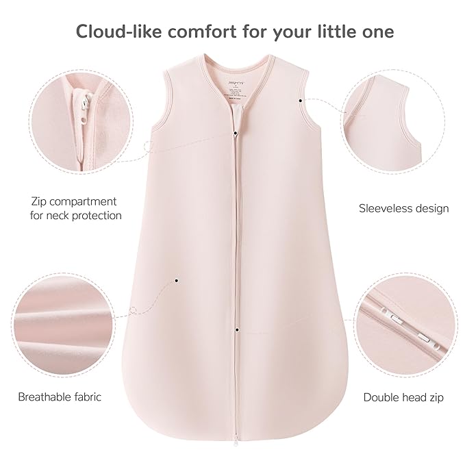 JELLYMONI Baby Sleep Sack 12-18 Months 100% Cotton Wearable Blanket, 0.5 TOG Soft Lightweight Toddler Sleeping Sack 3 Pack 2-Way Zipper Newborn Sleep Sacks-CubbioJoy