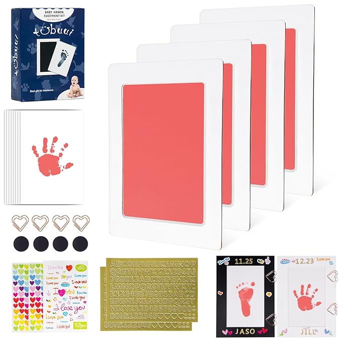 Inkless Baby Hand and Footprint Kit,Clean Touch Ink Pad for Baby Footprint Kit,No Mess Dog Paw Print Kit,DIY Footprint Ink for Baby Keepsake Gifts for Boys and Girls-CubbioJoy