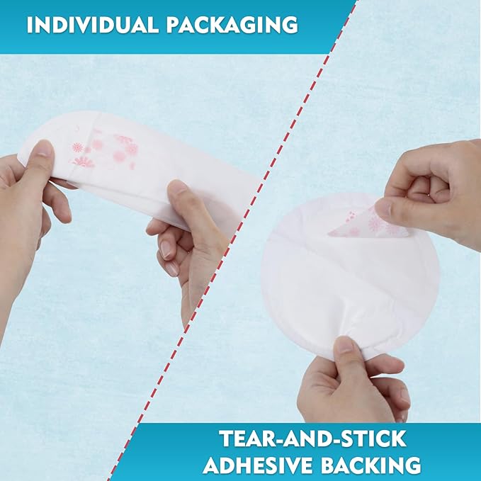 Disposable Nursing Pads, Ultra-Thin Breastfeeding Pads, Nipple Pads for Breastfeeding, Fit Fast Suction, Nursing Essentials (Round-100)-CubbioJoy