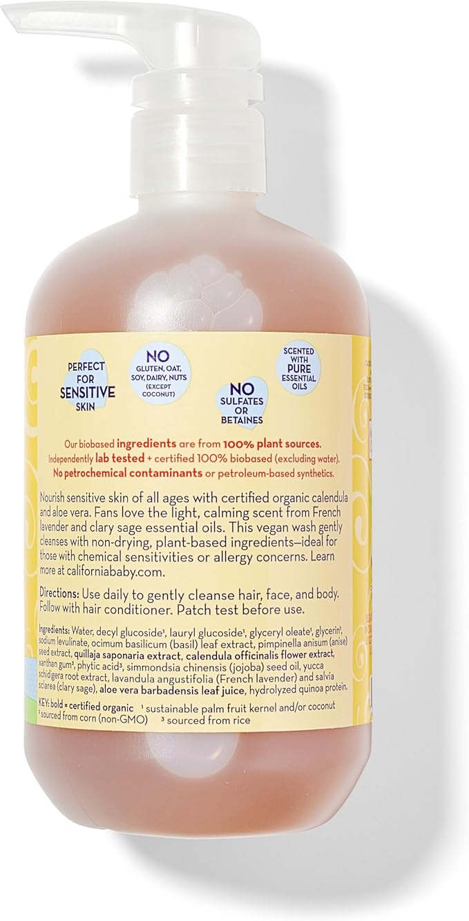 California Baby Calendula Shampoo and Body Wash | 100% Plant-Based (USDA Certified) | Allergy Friendly | Soothing Baby Soap and Toddler Shampoo for Dry, Sensitive Skin | 562 mL / 19 fl. oz.-CubbioJoy