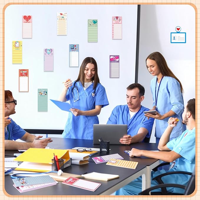 Censen 10 Pack 500 Sheets To Do List Notes Daily Checklist Notepads with 50 Sheets Each Undated Color Memo Pad Block Shopping List Pad Weekly Plan Notepad Organizer Planners(Colorful,Nurse)-CubbioJoy