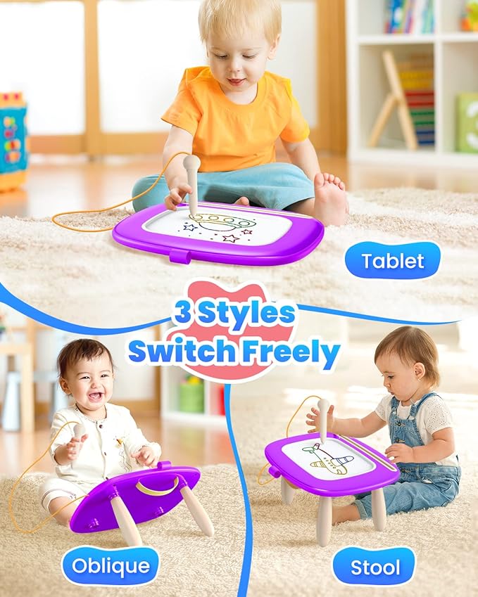 Doodle Board for Toddler Toys Age 1-2, Magnetic Writing Board, Preschool Learning and Educational Toys for 1 2 3 Years Old Girl Boy Gift for Birthday -Purple-CubbioJoy