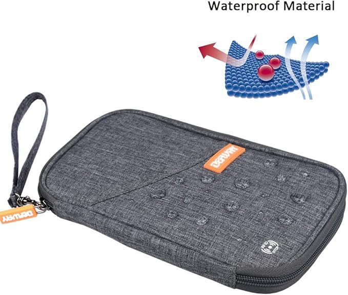 defway Passport Holder Travel Wallet - Family Passport Holder of 4, RFID Blocking Passport Wallet for Men Women, Travel Essentials for Flying, GREY-CubbioJoy