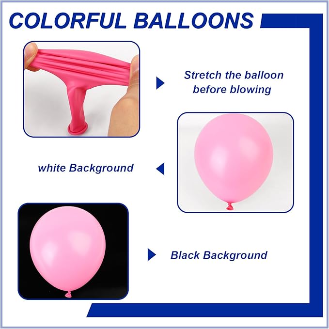 140pcs Pink Round Balloons Different Sizes 18 12 10 5 Inch Latex Balloons for Arch Decoration Party Balloon Kit for Graduation Birthday Party Wedding Balloon Baby Shower Decoration-CubbioJoy