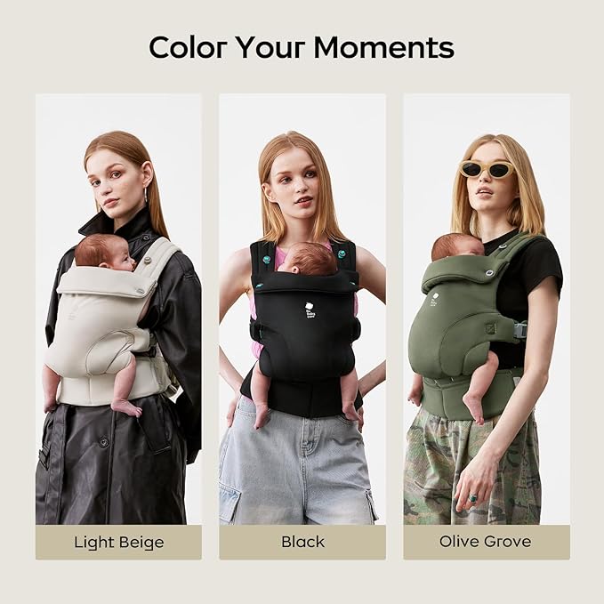 Bc Babycare CocoonGo Baby Carrier – CloudTouch Soft & Ergonomic Baby Carrier for 7–44 lbs | Easy to Wear, Adjustable Fit, Travel-Ready, Machine Washable (Light Beige)-CubbioJoy