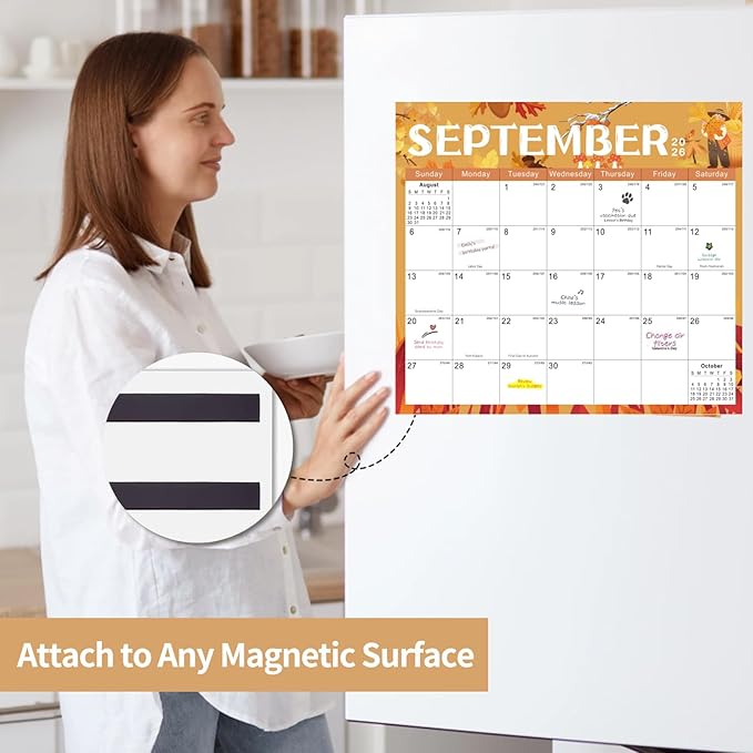 2026 Magnetic Fridge Calendar 18 Monthly Magnetic Calendar for Refrigerator 2026 Wall Calendar Planner Runs from January 2026 Until June 2027 Easy Organizing Markers Tearable (Festive)-CubbioJoy