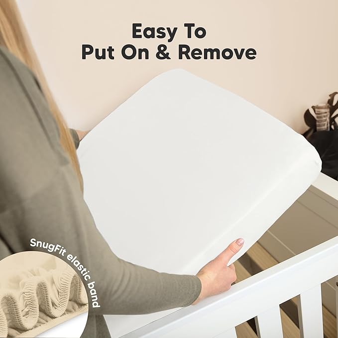 KeaBabies 2-Pack Organic Crib Sheets for Boys, Girls - 52x28 Fitted Crib Mattress Sheet Neutral, Breathable Jersey Cotton Cover for Baby Bed, Toddler Mattress, Soft & Cute Prints (Khaki)-CubbioJoy