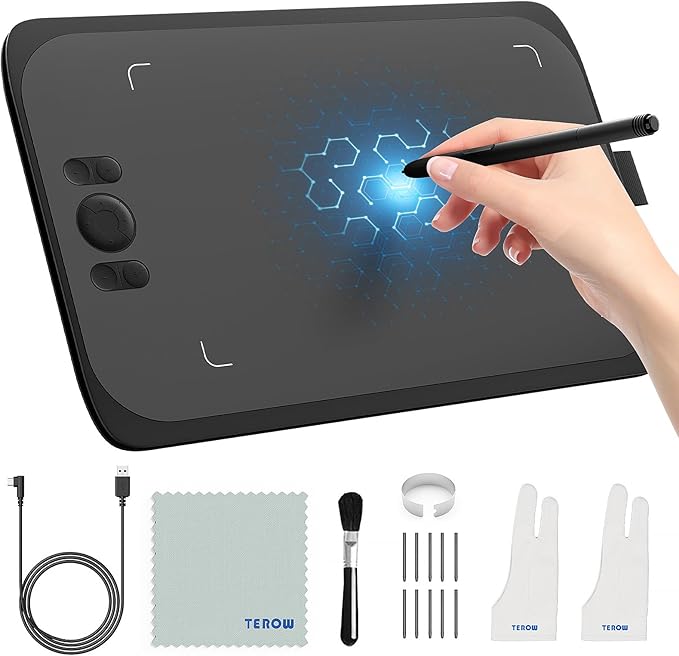Drawing Tablet,UGEE M808 10x6 Inch, 8192 Levels Pressure, Battery-Free Stylus, 8 Shortcut Keys, Digital Art Tablet for Drawing, Design, Online Teaching, Mac/Windows/Chrome Os/Android, Black-CubbioJoy
