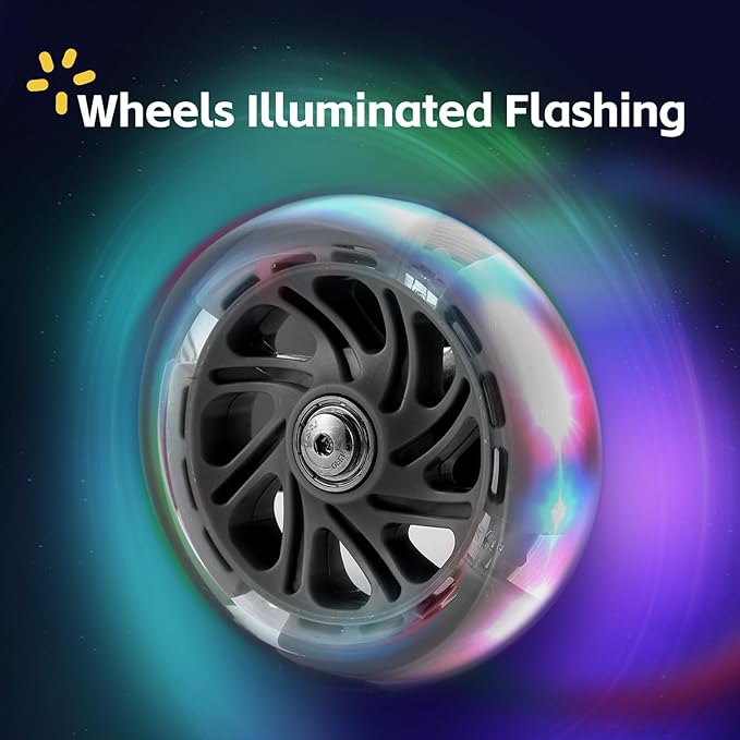 3 Wheel Scooter for Kids Ages 6-12,Kids Scooter with Light Up Wheels, Sturdy Deck Design, and 4 Height Adjustable Suitable for Kid Ages 3-12-CubbioJoy