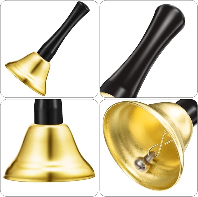 Boao 12 Pieces Metal Hand Bells Music Service Hand Bells Musical Instruments Percussion for Christmas Party Supplies(Gold)-CubbioJoy