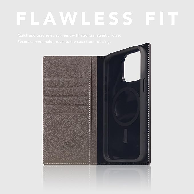 D8 Full Grain Leather Wallet Case for iPhone 15 Pro Max - [2-in-1] Handcrafted Detachable Diary Style with Magnetic MagSafe Back Cover, Gift Box Included (Etoffe Cream)-CubbioJoy