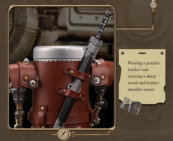 Adult 3D Metal Puzzle, Steampunk Style Pen Holder Metal Model Set, 3D Metal Puzzle Mechanical Pen Holder Building Blocks, DIY Mechanical Model Set, a high-end Gift for Men-CubbioJoy