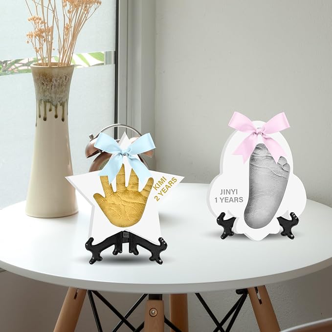 Baby Hand & Footprint Keepsake Kit - Personalized Handprint Footprint Ornament for Newborn Babies, New Mom Gifts, Baby Shower & Registry, Nursery Picture Frame, Pet Paw Print Ornament-CubbioJoy