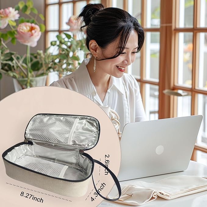 Insulated Breastmilk Cooler Bag with 2 Ice Packs - Breastmilk Cooler Organizer Bag for Daycare, Breastfeeding Mom Travel Outdoor-CubbioJoy