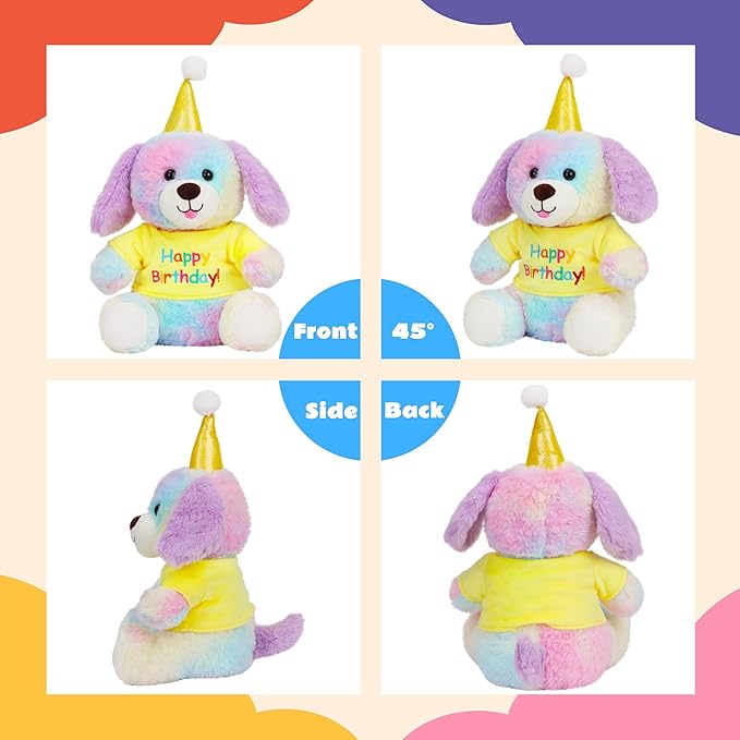 Cuteoy Happy Birthday Dog Musical Stuffed Animal Shaking Singing Dancing Plush Puppy Toy Electric Interactive Animated Plushies Gifts for Kids Girls Boys-CubbioJoy