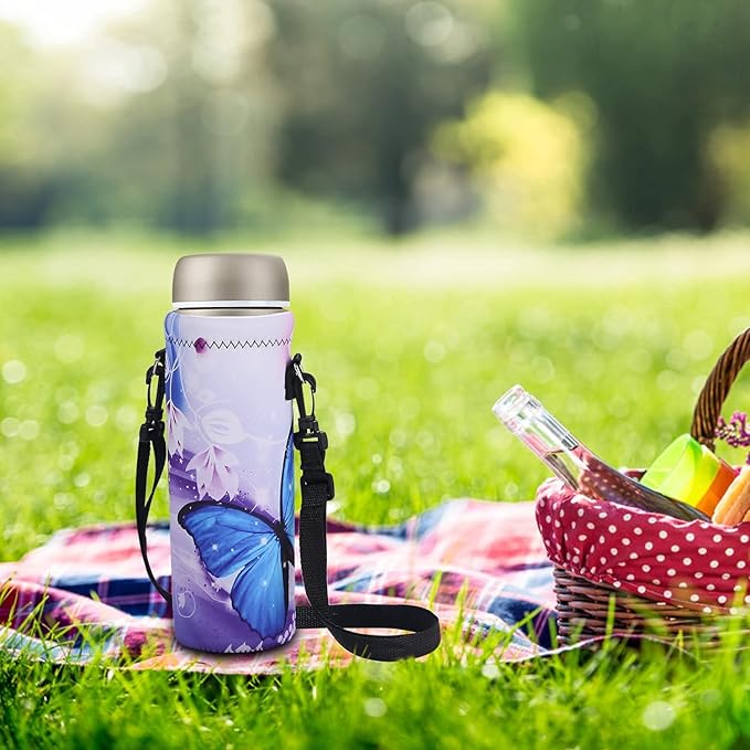 AUPET Water Bottle Sling Bag Carrier Crossbody Sleeve,Insulated Neoprene Bottle Case Holder Pouch Cover 500ML/17oz with Shoulder Strap for Walking Women Men-CubbioJoy