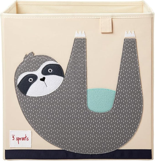 3 Sprouts Toy Storage Organizer: Toy Box Cube Organizer for Playroom, Nursery - Foldable Storage Bin - Sloth-CubbioJoy