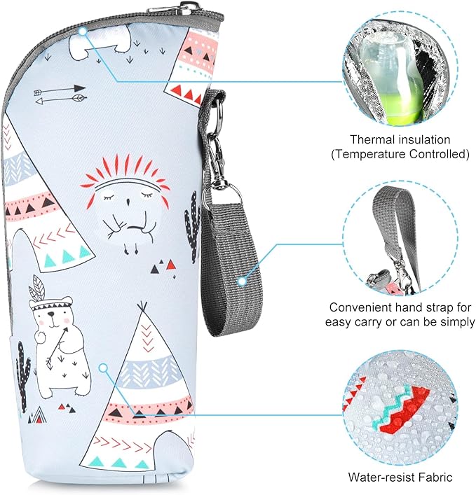 Accmor Baby Bottle Tote Bags, Insulated Breastmilk Cooler Bag, Nursing Bottle Warmer Bag for Nursing Mom Daycare Travel-CubbioJoy