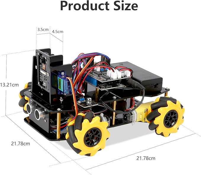 3MP Camera Expansion Pack Smart Car Starter Kit, Robotics Kit for Kids Ages 8-12 12-16, STEM Toys Coding Robot Kit for Teens & Adults(QD002)-CubbioJoy