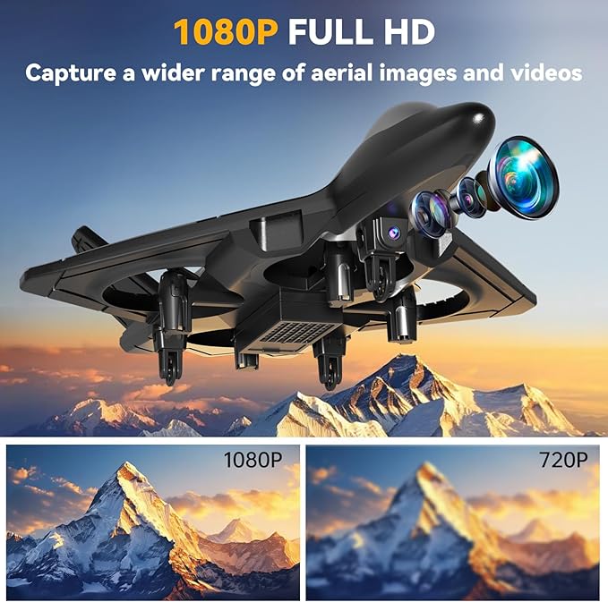 4DRC V31 RC Plane with Camera, Foam Remote Control Drones with Camera for Kids Adults 8-12 12-16, Remote Control Airplane Fighter Jet with Light, 360° Flip Fighter Jet Toy-CubbioJoy