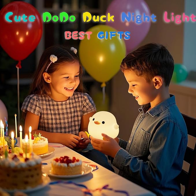DREAMING MY DREAM Cute Duck Lamp,Do Do Duck Night Light,Silicone Squishy Nursery Bedside Lamp,USB Rechargeable Touch Table Lampfor Bedrooms, Living Room Decor Gift Toy-CubbioJoy