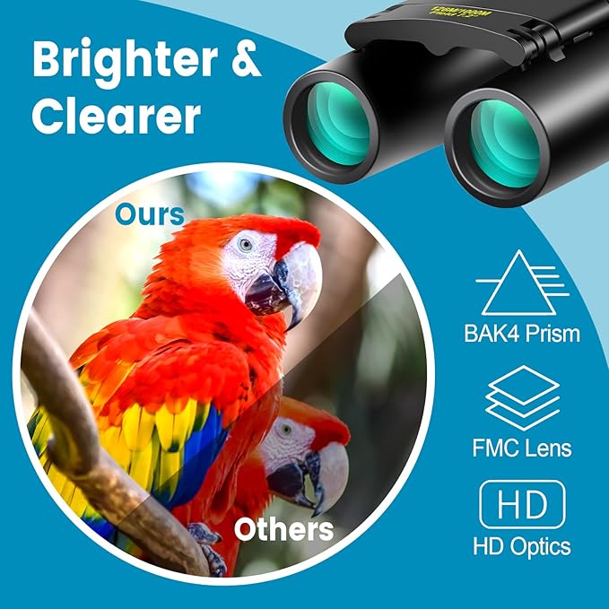 12X25 Mini Pocket Binoculars Compact, Small Lightweight Foldable for Adults Kids Bird Watching, Travel, Opera Concert, Hiking, Cruise, Football Game Green-CubbioJoy