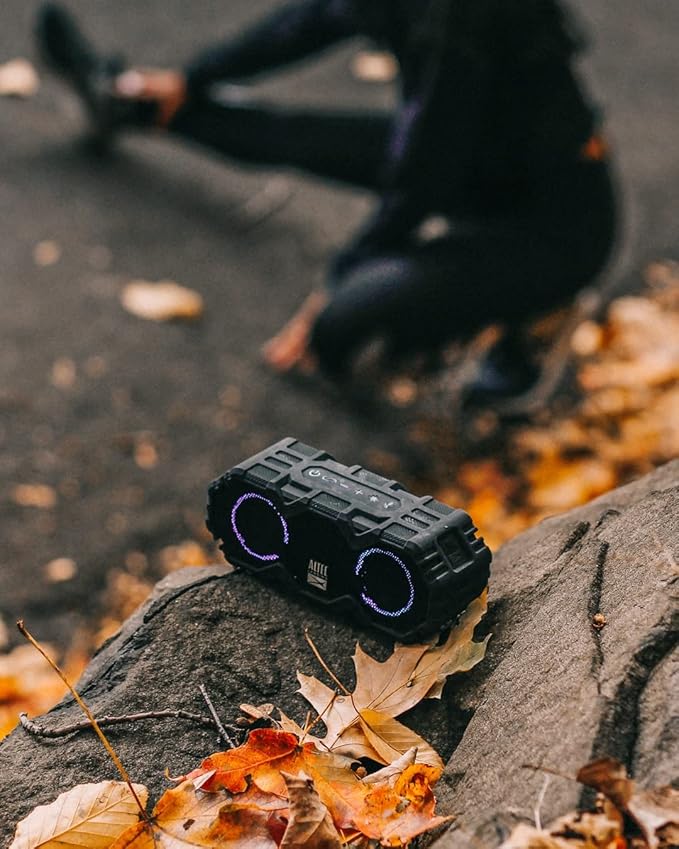 Altec Lansing LifeJacket Mini - Waterproof Bluetooth Speaker with Lights, Portable Wireless Speaker for Pool, Beach, Hiking, Sports, Camping, 16 Hour Playtime, Floats in Water-CubbioJoy