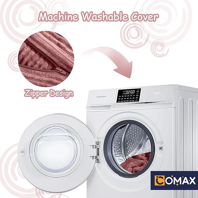 COMAX Kids Bean Bag Chair Turn into Beanbag Bed, Toddler Bean Chair Corduroy for Girl Boy Sleeping, Lazy Children Bean Bags with Filler, Convertible Child Floor Mattress, Light Pink-CubbioJoy