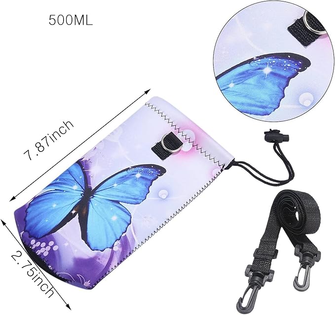 AUPET Water Bottle Sling Bag Carrier Crossbody Sleeve,Insulated Neoprene Bottle Case Holder Pouch Cover 500ML/17oz with Shoulder Strap for Walking Women Men-CubbioJoy