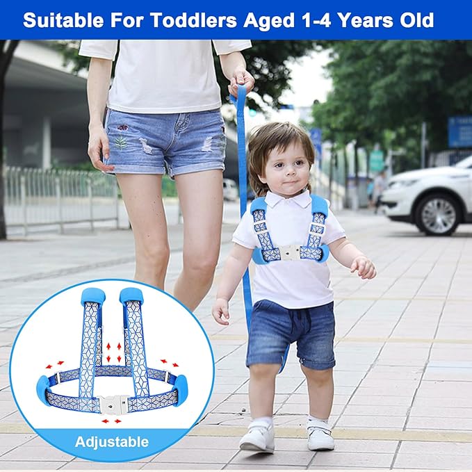 Accmor 3 in1 Toddler Harness Leash, Reflective Kid Harness with Anti Lost Wrist Link, Harness Leash for Toddlers, Child Walking Harness Kids Leash Wristband Rope Belt with Lock for Baby Boys Girls-CubbioJoy
