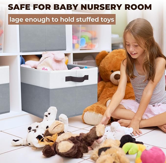 Criusia 8 Pack Closet Organizers and Storage Bins - Extra Large Storage Baskets for Organizing - Clothes Storage Bins for Shelves -Foldable Organizer Bins Totes for Toy Blanket, Dorm Room Essentials-CubbioJoy