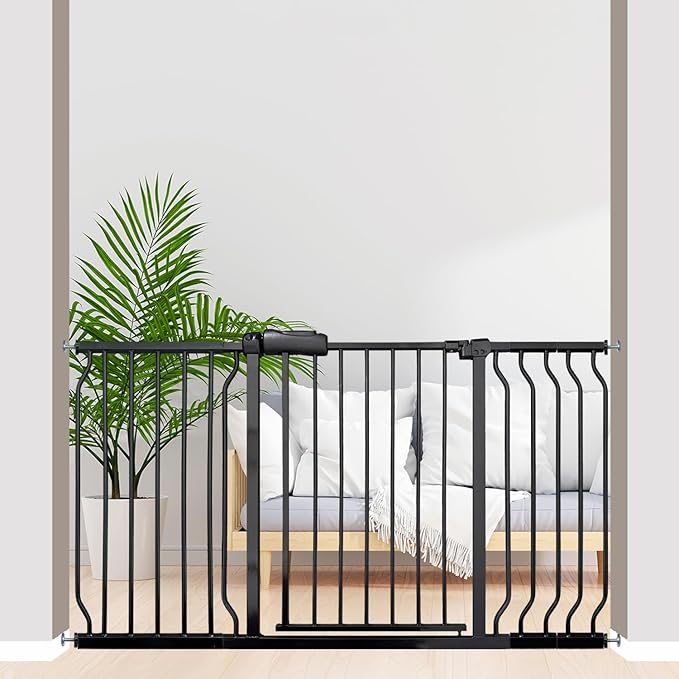 Baby Gates Extra Wide 53-57.5 Inch Large Baby Gate for Stairs Tension Pet Dog Gates Indoor for Doorways No Drilling Pressure Mounted Pet Gates for Kids-CubbioJoy