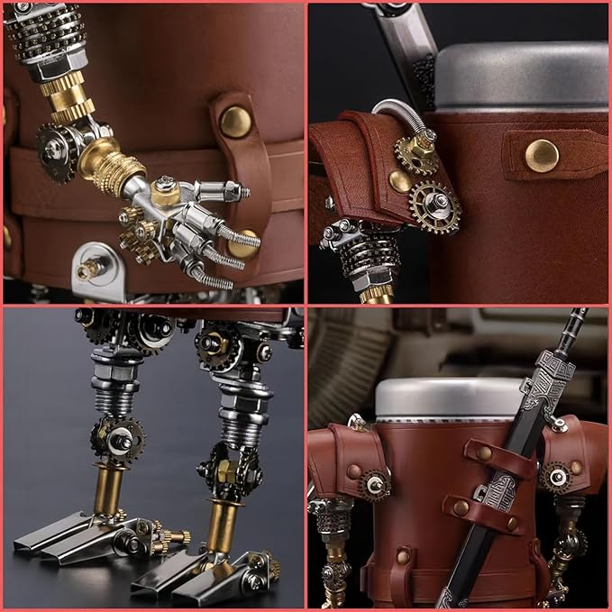 Adult 3D Metal Puzzle, Steampunk Style Pen Holder Metal Model Set, 3D Metal Puzzle Mechanical Pen Holder Building Blocks, DIY Mechanical Model Set, a high-end Gift for Men-CubbioJoy