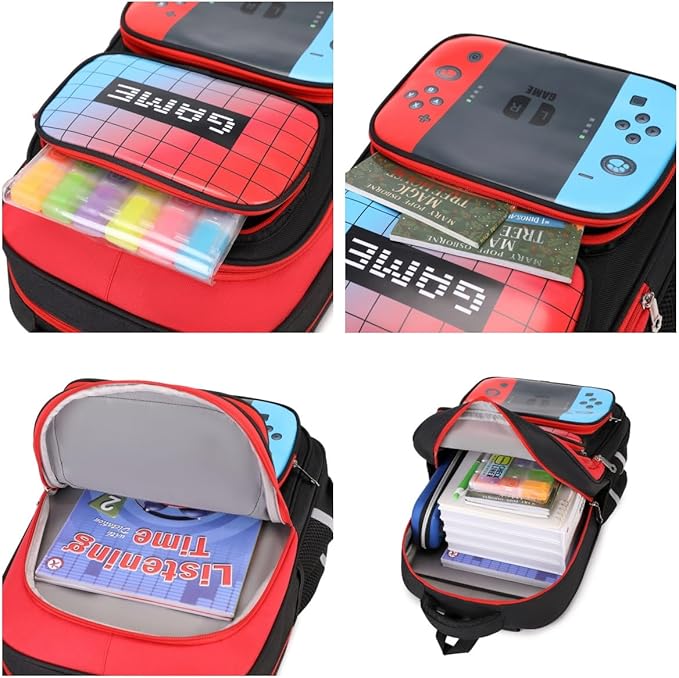 Boys Backpack 3d Cartoon GameBag for Children Teens School Backpacks for Waterproof Kids Backpack 17″Travel Backpacks (GAME)-CubbioJoy