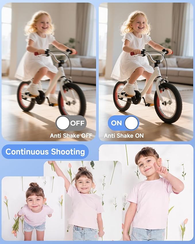 Digital Camera, 44MP FHD 1080P Camera for Kid with 16X Zoom Anti Shake, Compact Small Camera with 32GB SD Card, Digital Camera for Teens for Teens Girls Kids Adults(White)-CubbioJoy