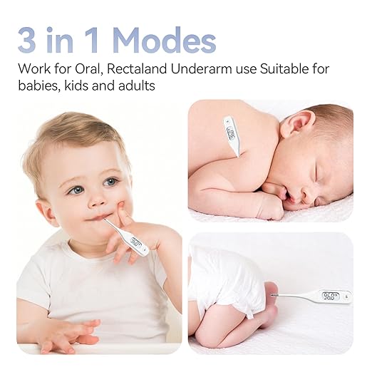 Berrcom Digital Thermometer for Adults and Kids, Medical Thermometer for Fever 10 Second Reading Armpit Thermometers with Fever Alarm-CubbioJoy