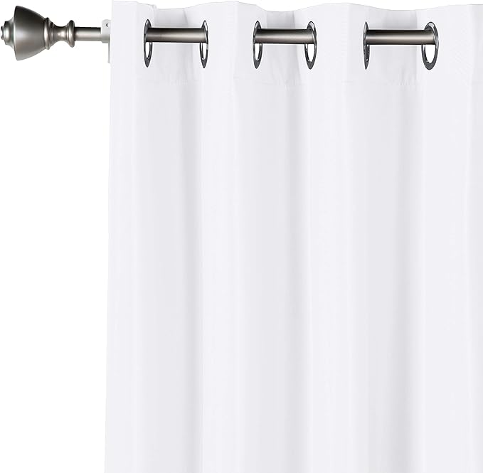 Amazon Basics Room Darkening Light Blocking Blackout Window Curtain with 2 Panels Grommets, for Living Room and Bedroom, 52 x 96 inches, White - Set of 2-CubbioJoy