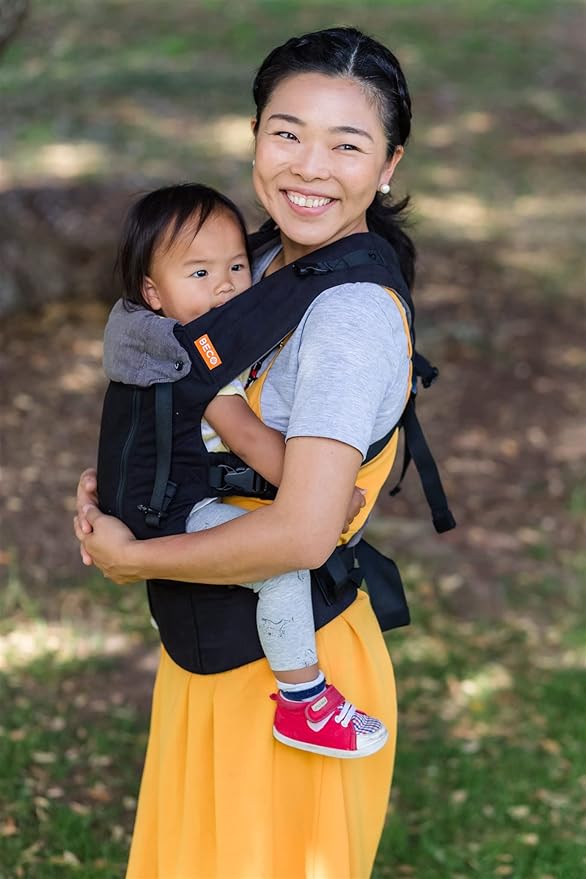 Beco Baby Carrier 8 Hybrid Newborn to Toddler Carrier (7-45lbs) - All in 1 Mesh Toddler Carrier - Baby Carrier Backpack, Front and Hip Carrier with Adjustable Seat - Cooling Ergonomic Carrier (Black)-CubbioJoy