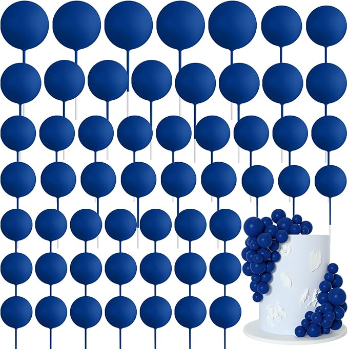 75 Pieces Royal Blue Cake Balls Topper Decorations Foam Cupcake Topper Mini Balloon Cake Topper Balls Cake Picks for Cake Deco Birthday Party Wedding-CubbioJoy
