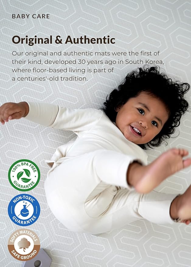 Baby Care Play Mat (Large, Hygge - Bloom & Entry) 82'' x 55'' Original One-Piece Reversible Rollable Waterproof Play Mat for Infants, Babies, Toddler, and Kids-CubbioJoy