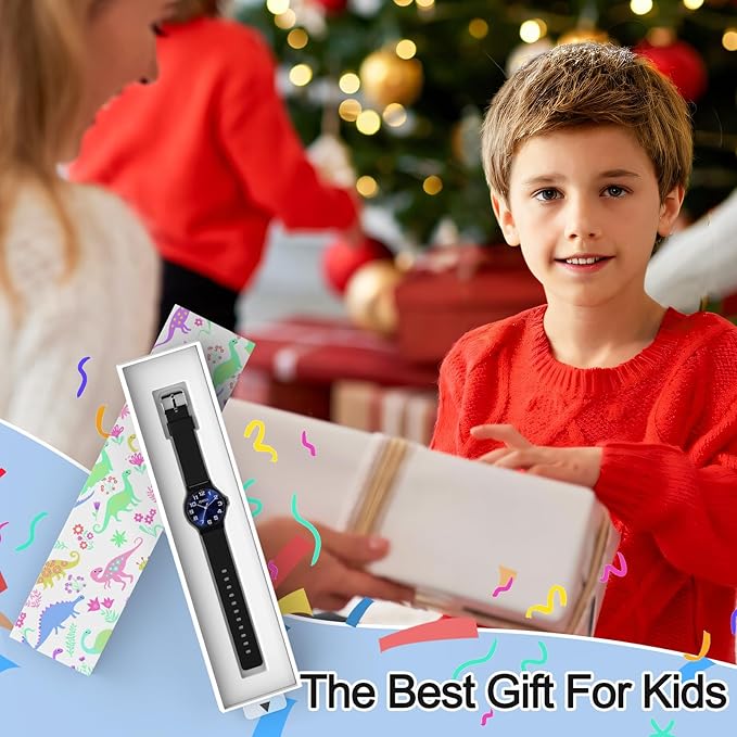 Kids Analog Watch Boys Girls, 30M Waterproof, Sports Watch for Boys, Easy to Read Children's Thin Dial Wrist Watches with Soft Band, for Ages 5-15 Kids Great Birthday Gifts Christmas Day-CubbioJoy