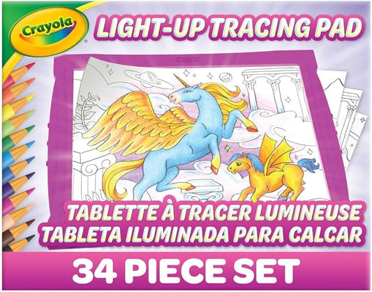 Crayola Light Up Tracing Pad - Pink, Writing & Drawing Art Kit for Kids, Kids Toys & Games, Tracing Light Box, Sketching Gifts for Girls & Boys, 6+ [Amazon Exclusive]-CubbioJoy