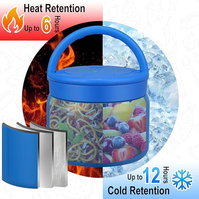 14oz Thermo Food Jar for Kids,Insulated Vacuum Food Jar for Hot & Cold Leak Proof Lunch Container Stainless Steel Wide Mouth Soup for School Travel-CubbioJoy